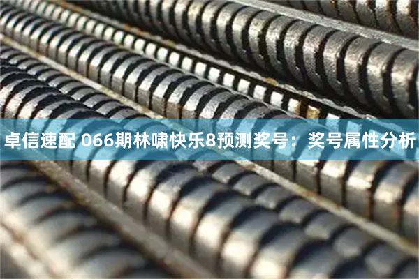 卓信速配 066期林啸快乐8预测奖号：奖号属性分析